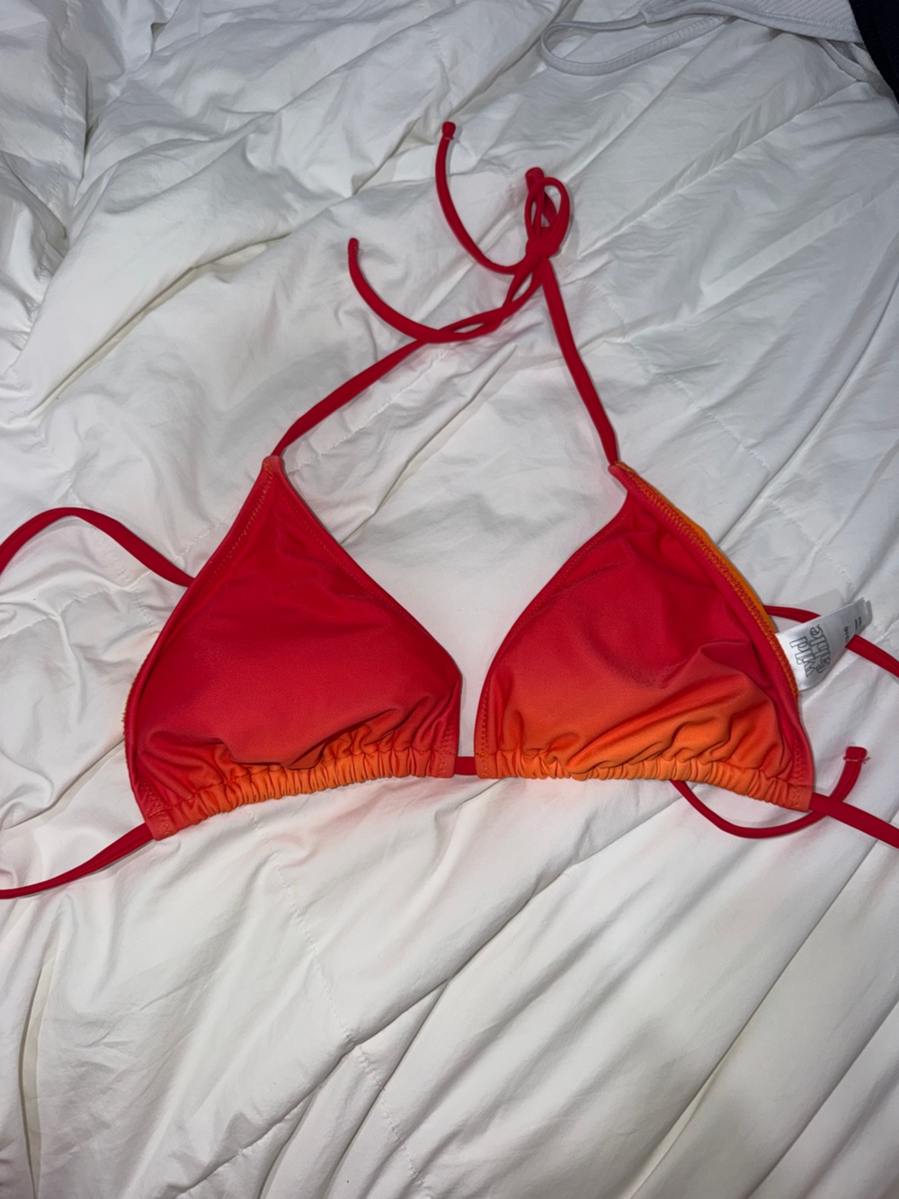 wild fable Red-Orange Gradient Triangle Bikini Top